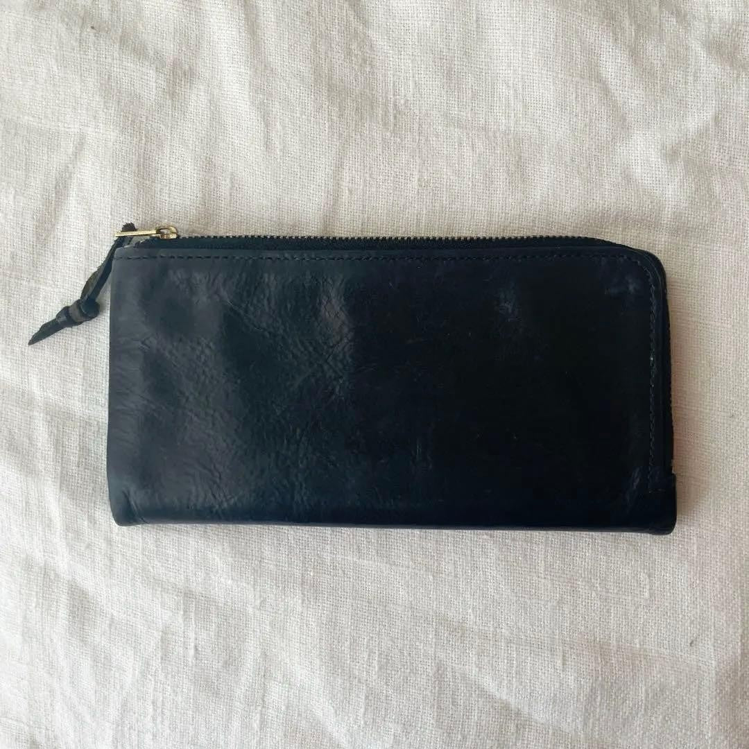 PORTER SOAK LONG WALLET Yoshida Bag 101-06053 Black Cow Leather Used Natural