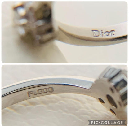 Excellent Christian Dior Platinum Pt900 5P Diamond Flower Ring Size 52 US 6