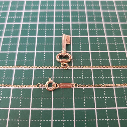 Tiffany & Co Modern Keys Oval Key Pendant Necklace 18K K18 Rose Pink Gold 750