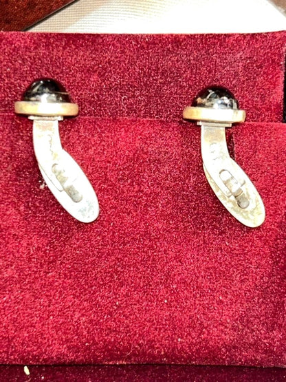 GEORG JENSEN Cufflinks 44B Sterling Silver 925 Black Hematite Mens Vintage