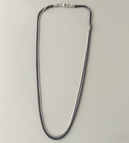 Georg Jensen Sterling Silver 925 Double Chain Necklace L 45.5cm 18in
