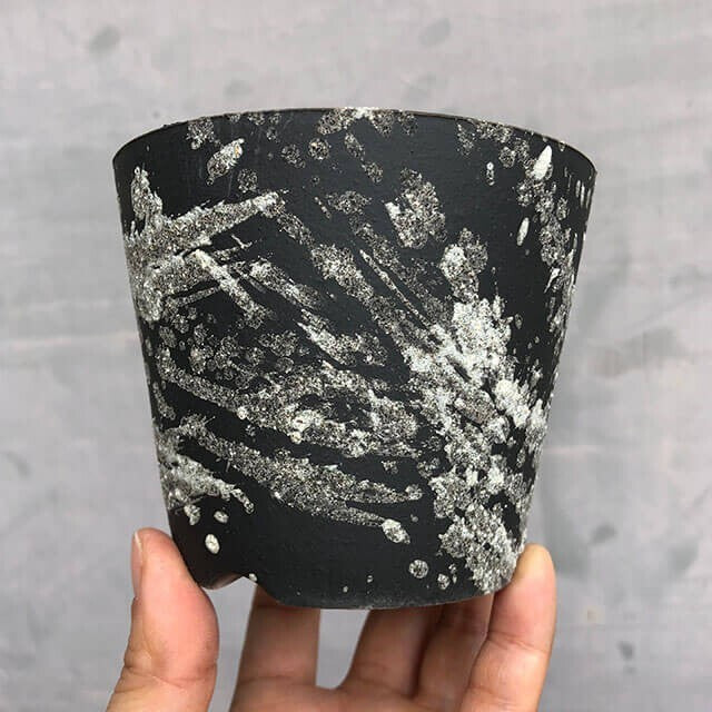 Kamiyama MIYABI Pot Shigarakiyaki Φ3.9”x 3.3" Agave caudex Cactus Japan Bonsai