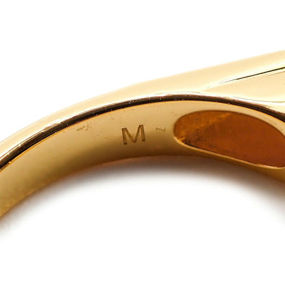 Gucci Gold Tone Metal Logo Ring Size M 57 US 8 Excellent Condition Unused