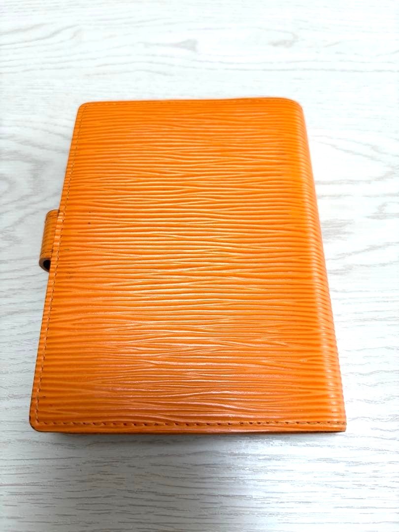 LOUIS VUITTON Epi Leather Agenda Cover Orange 6-Ring Notebook Planner Spain PM