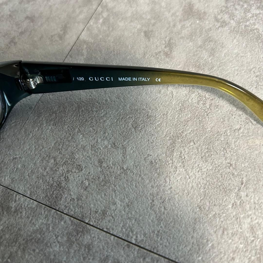 GUCCI GG2456/S Sunglasses Blue Gray Gradient Lens Olive Brown Frame Unisex