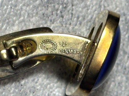 Georg Jensen Anchor Cufflinks Tie Clip Set Sterling Silver 925 Blue Denmark Men