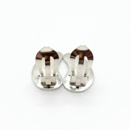 Georg Jensen # 123 Sterling Silver 925 Drop Clip On Earrings Denmark 20.7x12.2mm