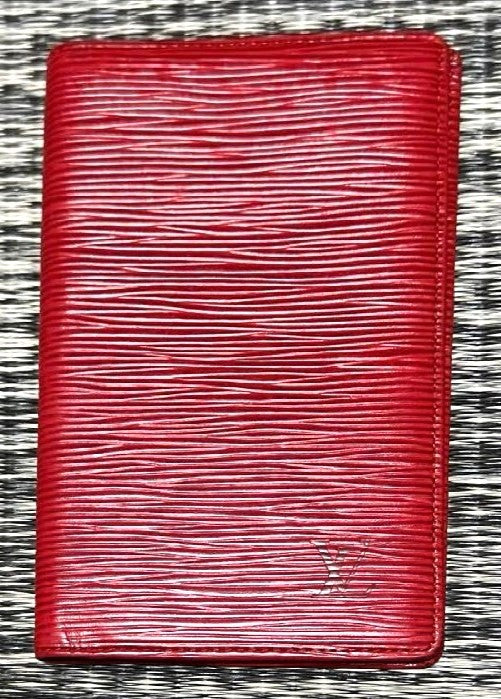 Louis Vuitton Epi Leather Agenda Cover Red Notebook Case Planner Spain Authentic