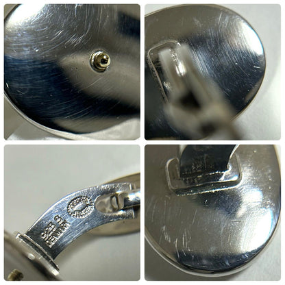 Georg Jensen Cufflinks Model 200 Sterling Silver 925 Oval Mens Denmark Vintage