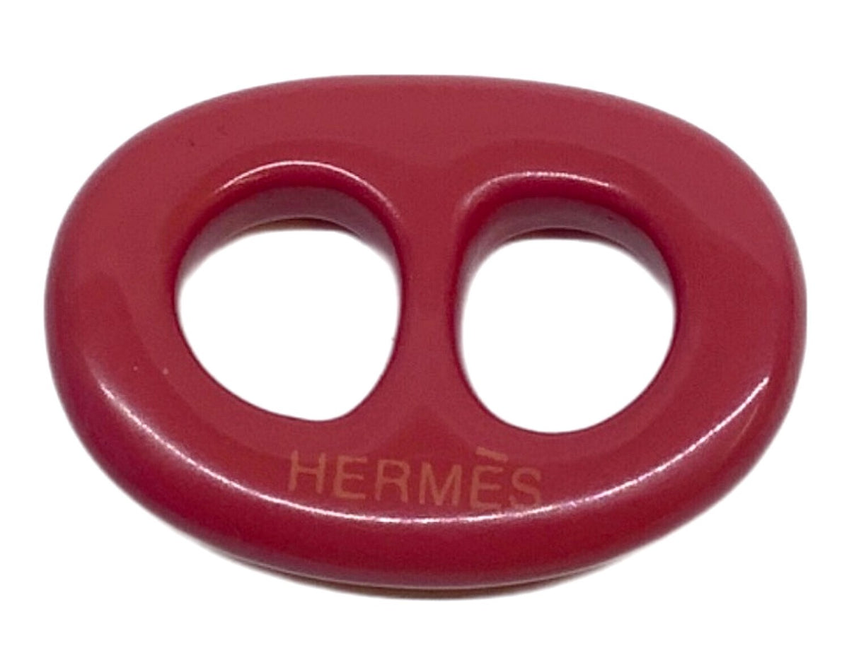 HERMES Chaine d'Ancre Scarf Ring Pink Resin Mens Womens Accessory Authentic