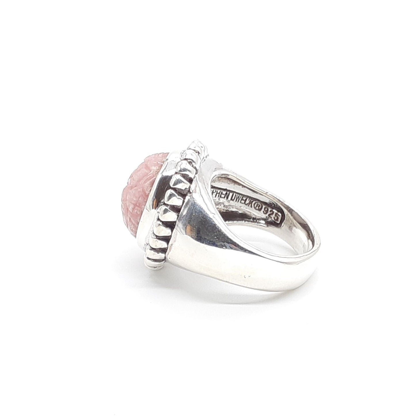Stephen Dweck Sterling Silver 925 Rhodochrosite Ring Size 47 US 4 Used Women