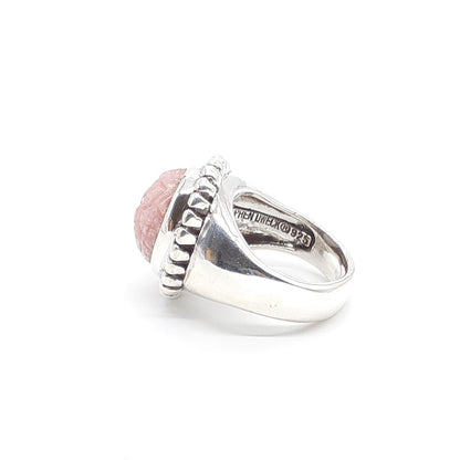 Stephen Dweck Sterling Silver 925 Rhodochrosite Ring Size 47 US 4 Used Women