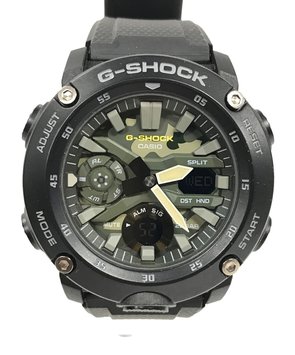 CASIO G-SHOCK GA-2000 Camouflage Mens Analog Digital Watch Olive Black Resin