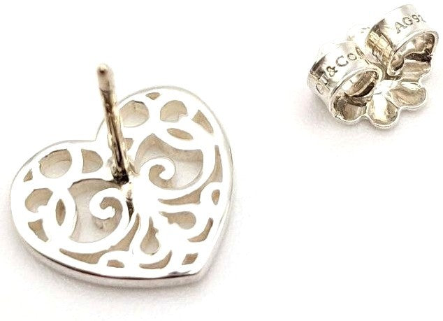 Tiffany & Co Enchant Heart Earring Single Silver 925 Filigree Stud Near Mint