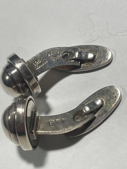 Georg Jensen Cufflinks Oval Sterling Silver SV925 Men's Denmark Vintage Design
