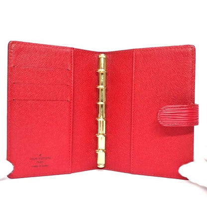 Louis Vuitton Agenda PM Epi Leather Notebook Cover Red Rouge A6 Gold Hardware