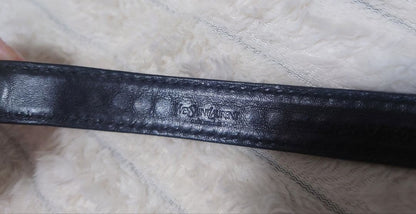 Yves Saint Laurent Rive Gauche Black Leather Studs Bracelet L 21cm 8.2" Vintage