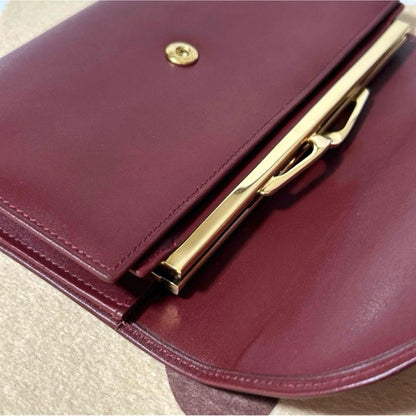 Cartier Must de Cartier Tri-Fold Long Wallet Bordeaux Leather 7.5x4.5x1" Used