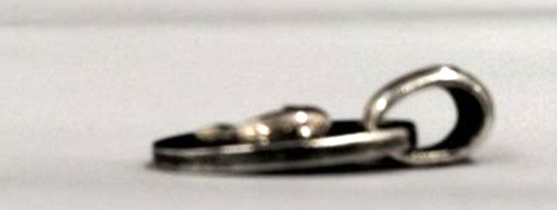 A&G 950 Silver Pendant Top Dolphin Motif Oval Charm Necklace Top Japan 3cm 1.2"