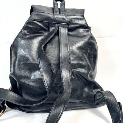 Vintage GIANNI VERSACE Medusa Black Leather Backpack Excellemt