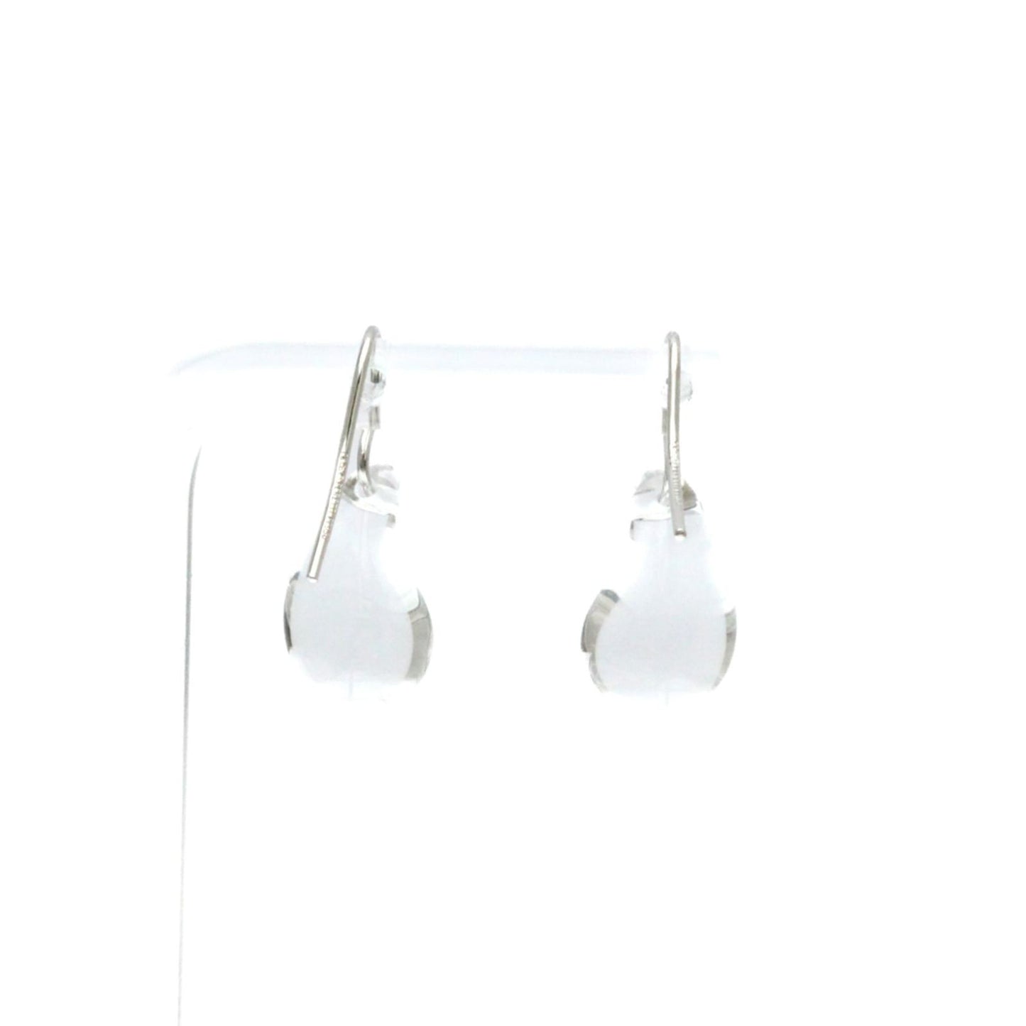 Tiffany&Co. Auth Teardrop Crystal Drop Earrings 18K WG 16.30x10 mm 0.64x0.39"