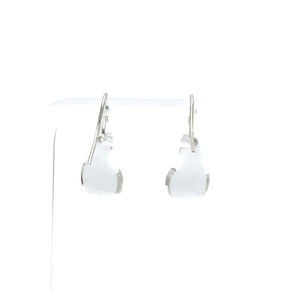 Tiffany&Co. Auth Teardrop Crystal Drop Earrings 18K WG 16.30x10 mm 0.64x0.39"