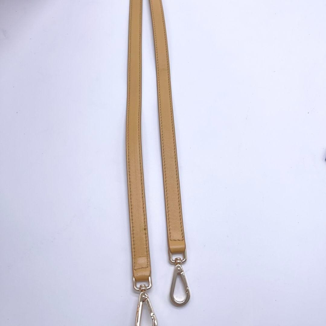 Excellent Tiffany & Co Shoulder Strap Beige Leather L 110cm 43.3in