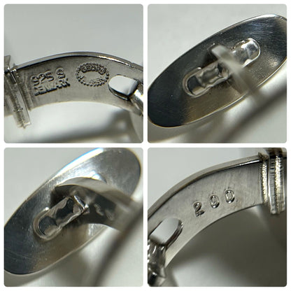 Georg Jensen Cufflinks Model 200 Sterling Silver 925 Oval Mens Denmark Vintage