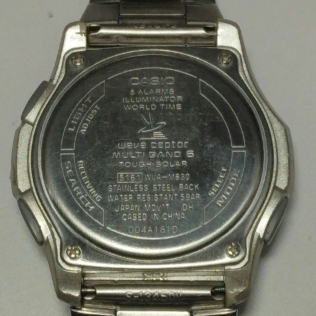 CASIO Wave Ceptor WVA-M630D-1AJF Solar Radio Watch Black Dial 42mm Steel Band