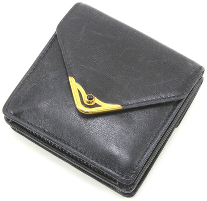 Cartier Sapphire Line Coin Case Purse Wallet Navy Leather Gold HW Authentic Used