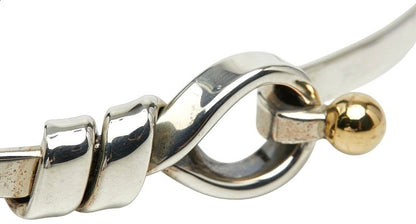 Tiffany & Co Hook & Eye Bangle Bracelet Silver 925 18K Yellow Gold Combo 16cm