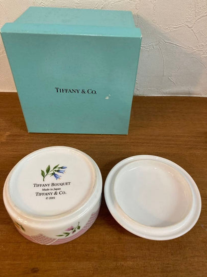 Tiffany & Co. Ceramic Trinket Box Sugar Pot Tiffany Bouquet Made In Japan