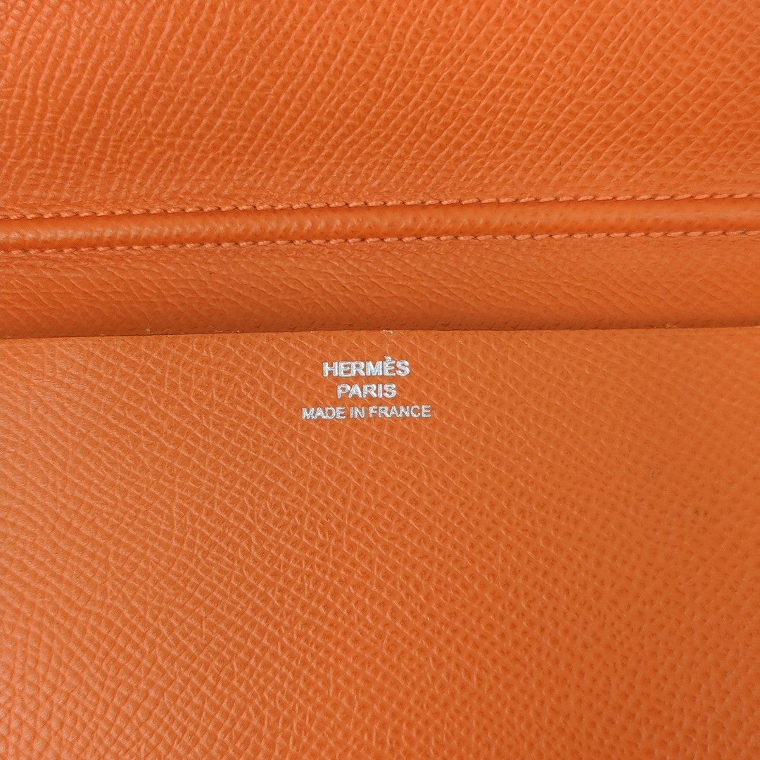 HERMES Agenda Vision 2 Notebook Cover Orange Epsom Leather France 6.8x3.9in