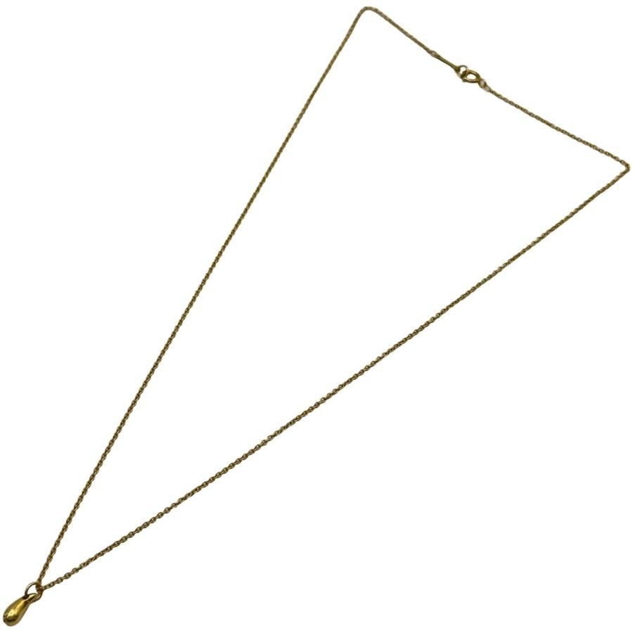 Tiffany & Co Yellow Gold 18K Teardrop Pendant Necklace L 40cm 15.7in Excellent
