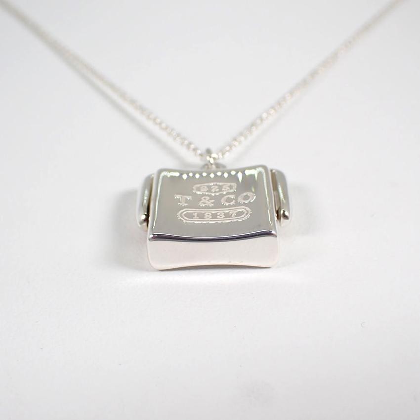 Tiffany & Co Sterling Silver 925 1837 Square Spinner Necklace L 40cm Excellent