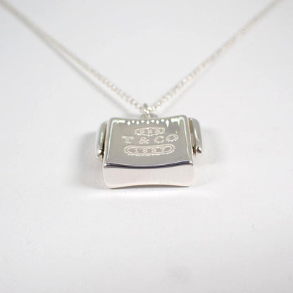 Tiffany & Co Sterling Silver 925 1837 Square Spinner Necklace L 40cm Excellent