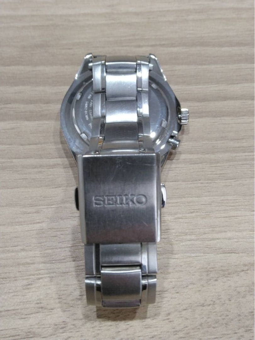 SEIKO Kinetic 5M62 0CW0 Auto Quarts Analog Date Watch Men Silver 10BAR