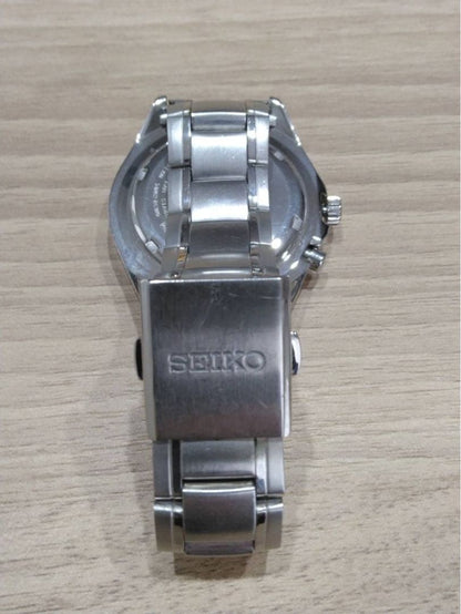 SEIKO Kinetic 5M62 0CW0 Auto Quarts Analog Date Watch Men Silver 10BAR