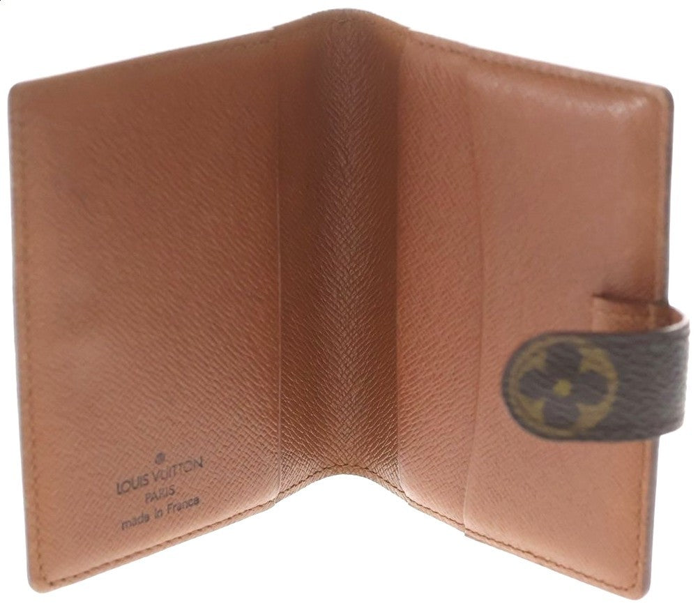 Louis Vuitton Monogram Agenda Mini Notebook Cover R20007 Brown PVC Leather Used