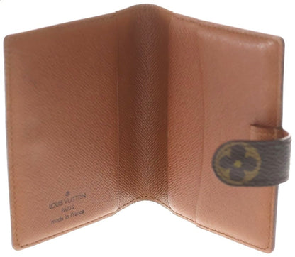 Louis Vuitton Monogram Agenda Mini Notebook Cover R20007 Brown PVC Leather Used