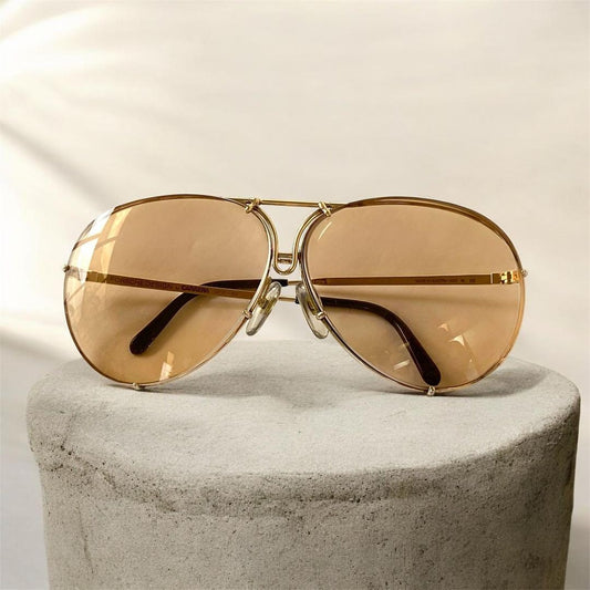 Porsche Design Carrera 5623 Vtg Teardrop Sunglasses Gold Frame Brown Lens Used