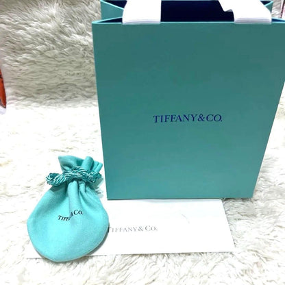 Tiffany&Co. Authentic Open Heart Ribbon Necklace 925 Silver 18K Gold 43 cm 16.9"