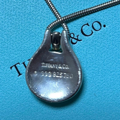 Tiffany & Co 1999 Hematite Silver 925 & 18K Gold 750 Wire Necklace Pendant Used