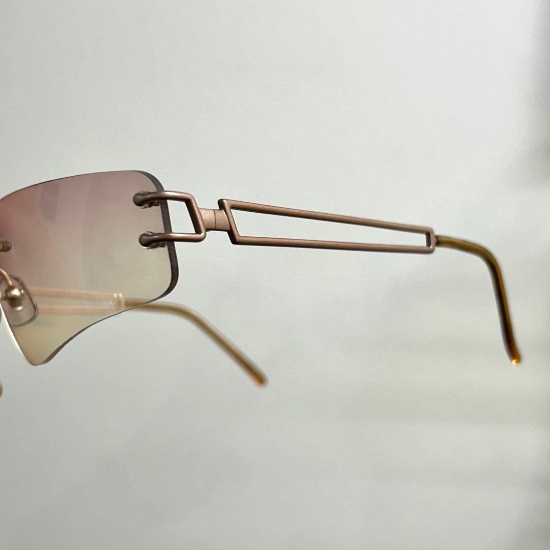 Alexander McQueen Authentic 42-0030 VTG Rimless Sunglasses Matte Brown Frame