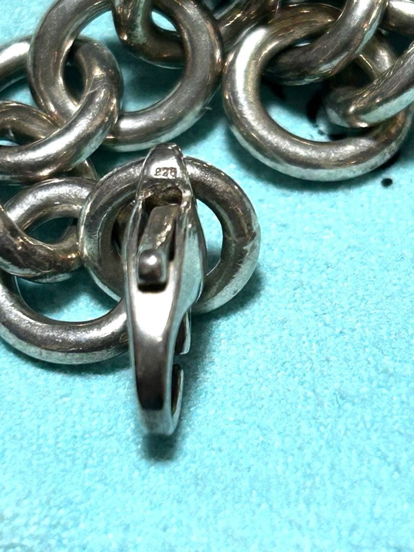 Tiffany & Co. Silver 925 Round Donut Chain Link Bracelet L 17cm 6.7in W/Box