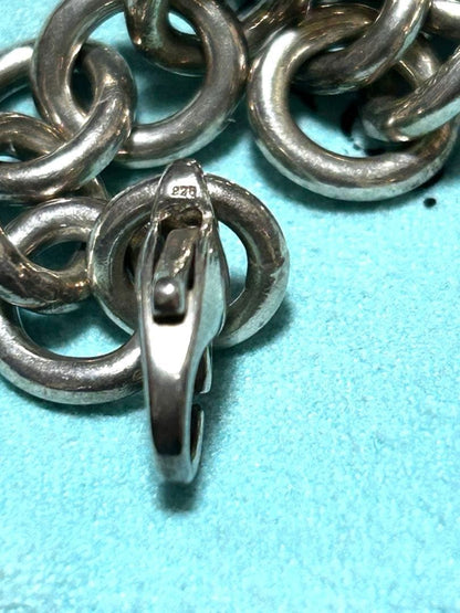 Tiffany & Co. Silver 925 Round Donut Chain Link Bracelet L 17cm 6.7in W/Box