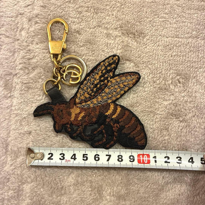 Gucci GG Bee Embroidered Keychain Bag Charm Key Holder