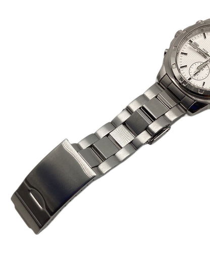 SEIKO Chronograph 7T92-0CA0 Mens Watch White Dial Stainless Steel Quartz 50M