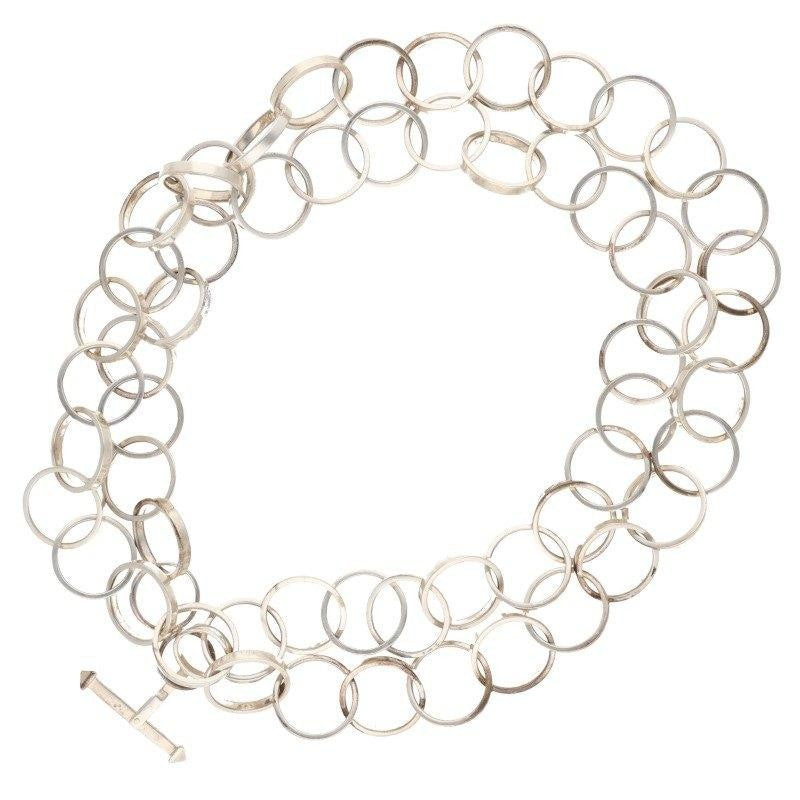 Tiffany & Co Sterling Silver 925 Ring Link Long Necklace Paloma Picasso L 96.5cm