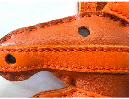Hermes Gigi Savane Horse Bag Charm Orange Carnelian Leather Authentic France